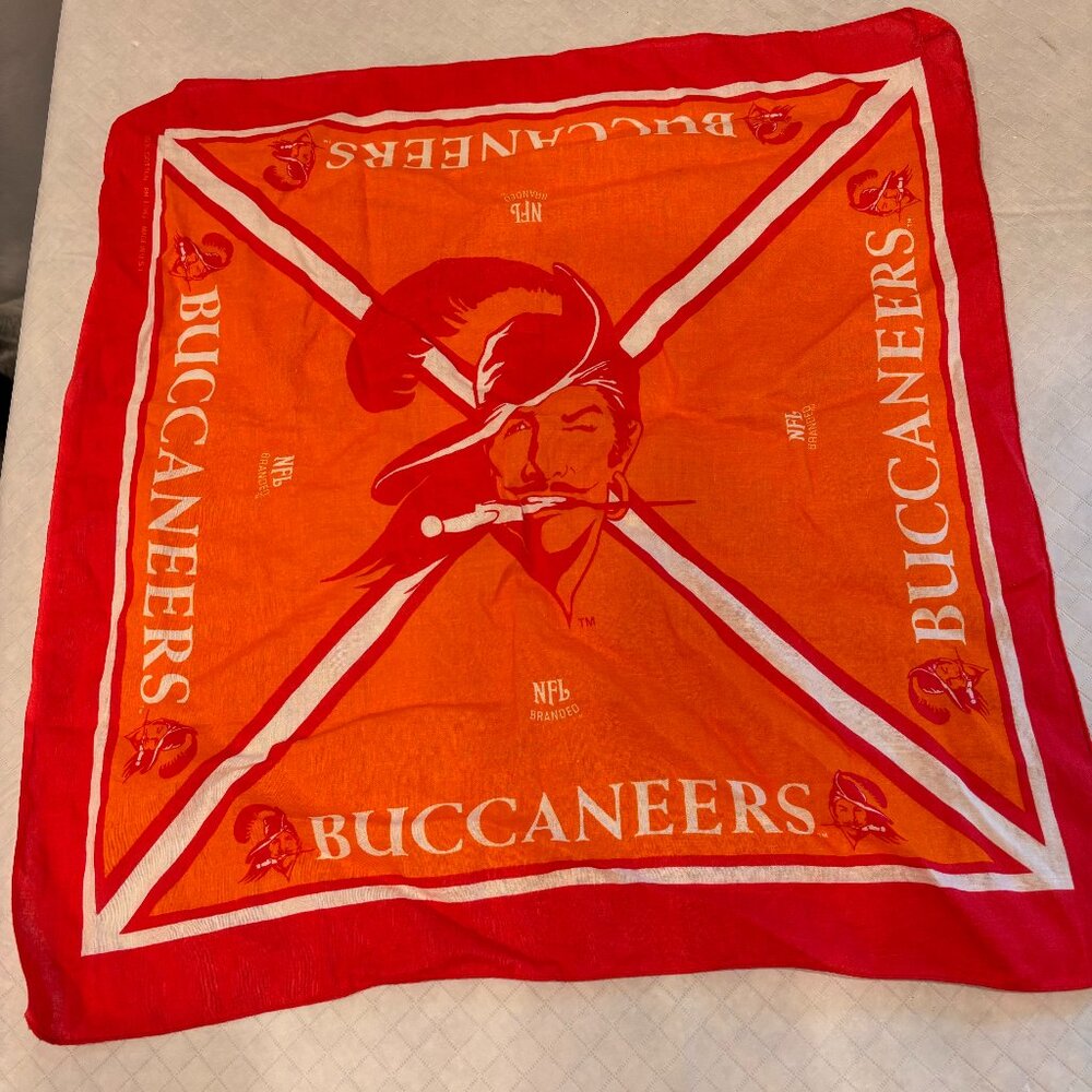 NFL Tampa Bay Buccaneers Retro Football Logo Square Bandana Orange/Red 19" x 20"